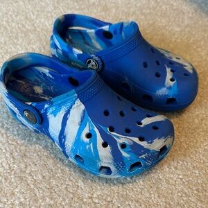 CROCS Kids Blue and White Water Shoes